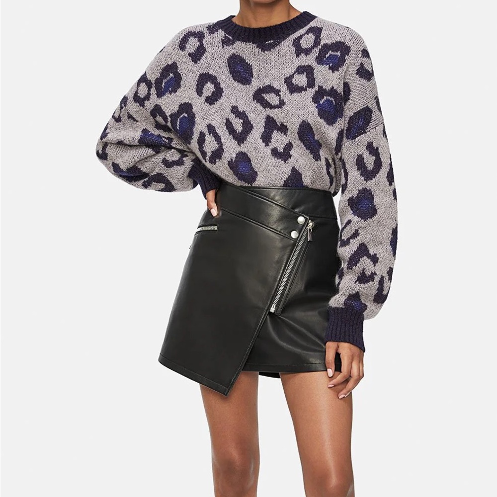 Anine Bing Black Leather Skirt